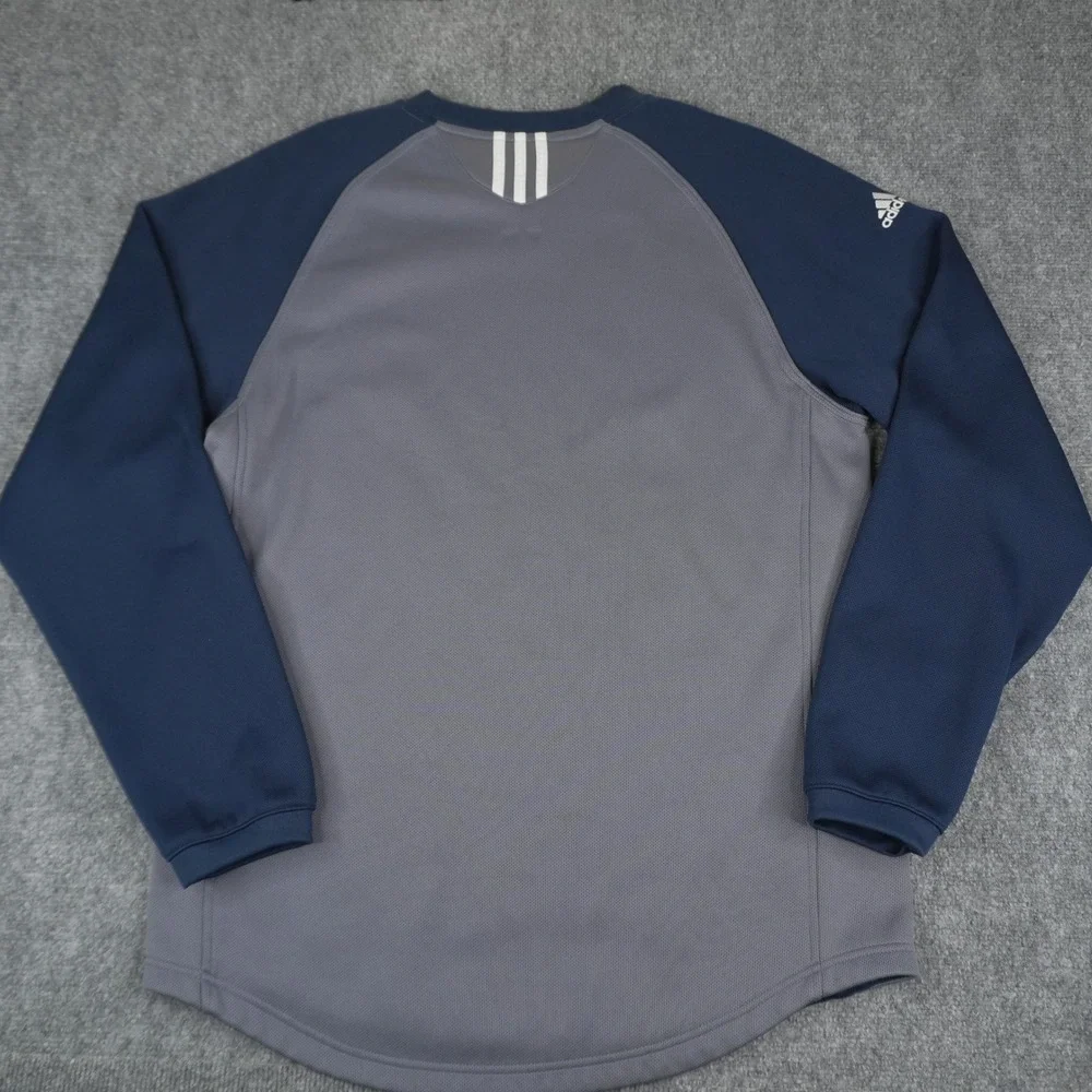 Adidas Pullover Mens Large Grey Navy Blue‎ Midshipmen Football Helmet Raglan L